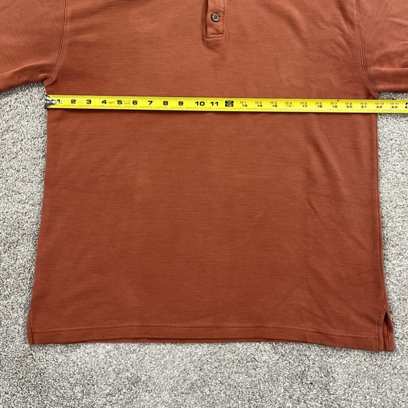 Baracuta XL Polo Shirt Rust Orange Silk Cotton Blend Short Sleeve Ribbed - Picture 7 of 9